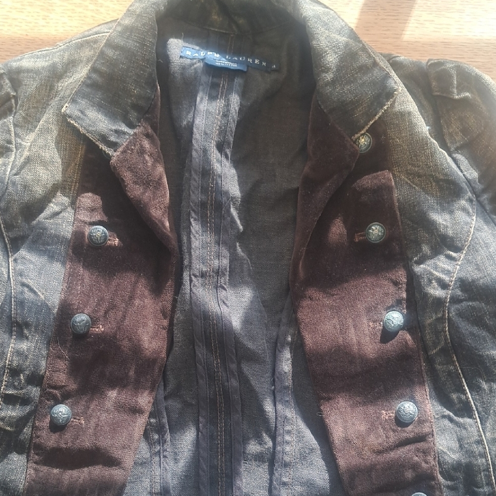 Ralph Lauren Woman's Black and Brown Military Jacket
